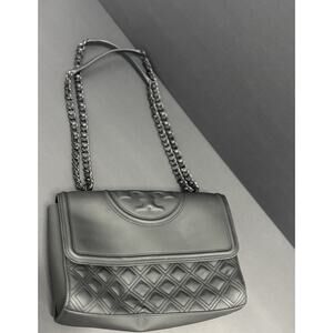 Tory Burch Fleming Matte Shoulder Bag - Black